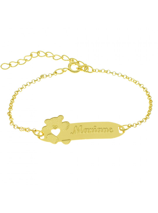 Pulseira Infantil Nome Mariane Banhada Ouro 18K - 1080299