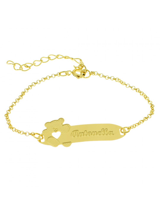 Pulseira Infantil Nome Antonella Banhada Ouro 18K - 1080300