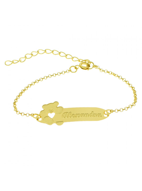 Pulseira Infantil Nome Alexandra Banhada Ouro 18K - 1080303