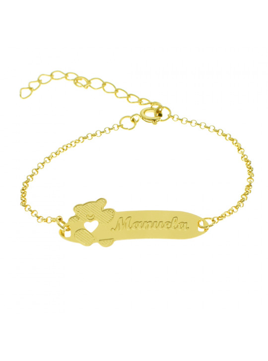 Pulseira Infantil Nome Manuela Banhada Ouro 18K - 1080310