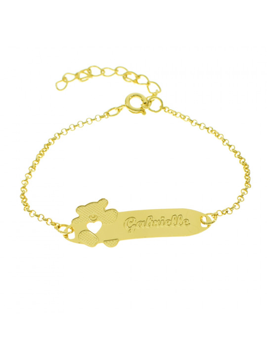 Pulseira Infantil Nome Gabrielle Banhada Ouro 18K - 1080311