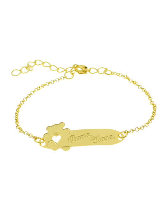 Pulseira Infantil Nome Anna Clara Banhada Ouro 18K - 1080313