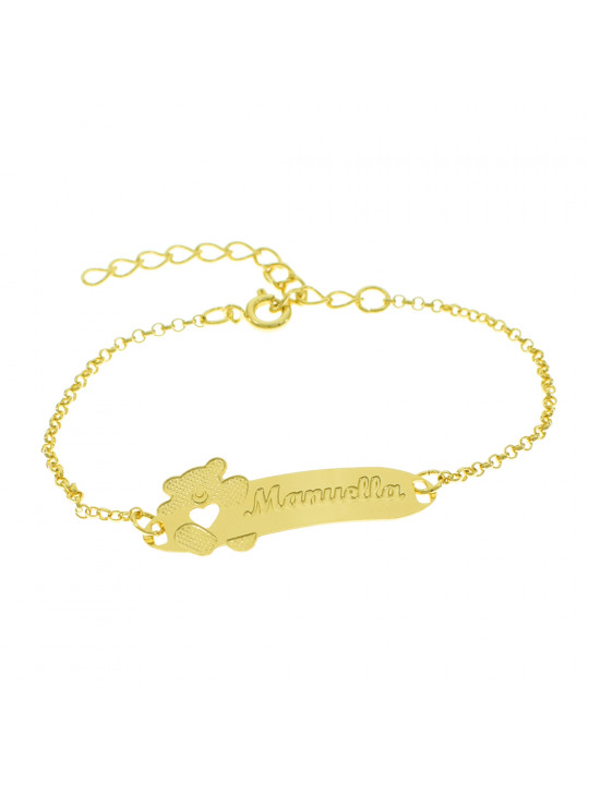 Pulseira Infantil Nome Manuella Banhada Ouro 18K - 1080315