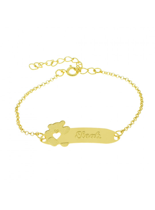 Pulseira Infantil Nome Eloah Banhada Ouro 18K - 1080316