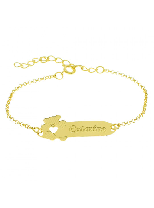 Pulseira Infantil Nome Catarine Banhada Ouro 18K - 1080319