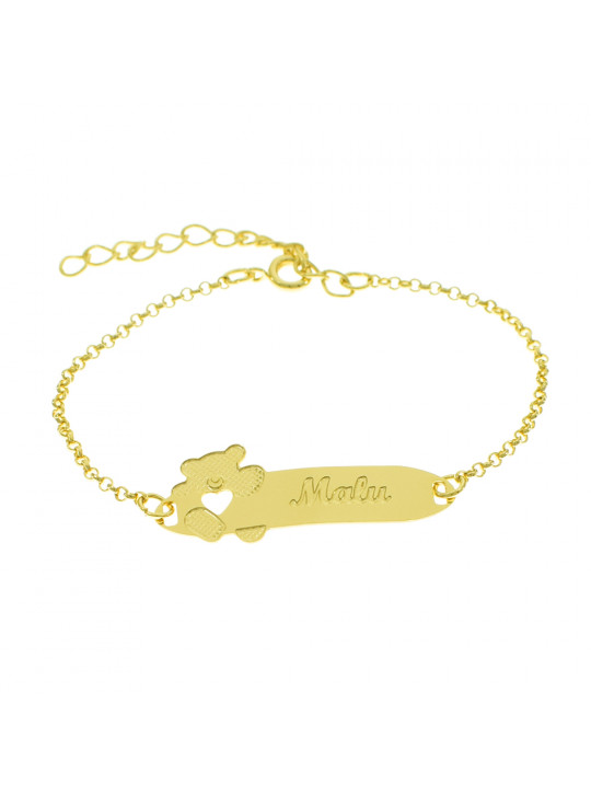 Pulseira Infantil Nome Malu Banhada Ouro 18K - 1080320