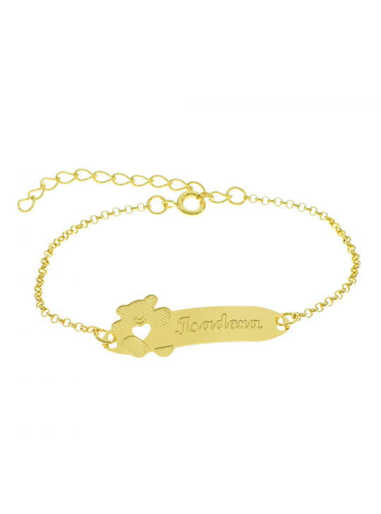 Pulseira Infantil Nome Isadora Banhada Ouro 18K - 1080321