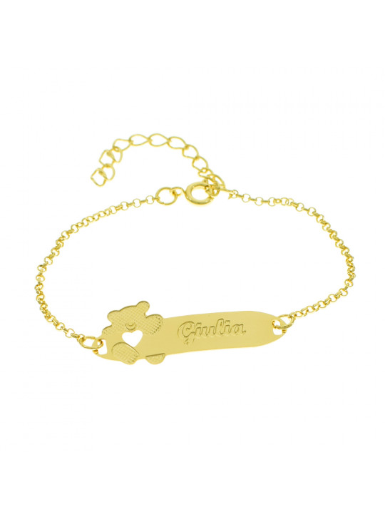 Pulseira Infantil Nome Giulia Banhada Ouro 18K - 1080322