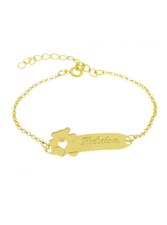 Pulseira Infantil Nome Heloísa Banhada Ouro 18K - 1080324