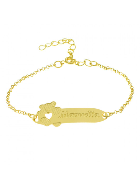 Pulseira Infantil Nome Manuella Banhada Ouro 18K - 1080325