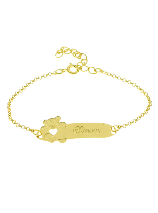 Pulseira Infantil Nome Clara Banhada Ouro 18K - 1080326