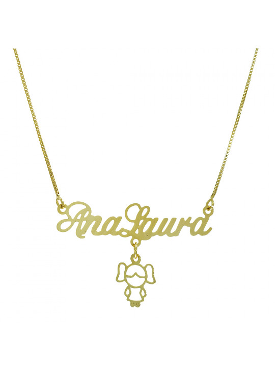 Colar com o nome Ana Laura Banhado em Ouro 18 Kilates - 1060302