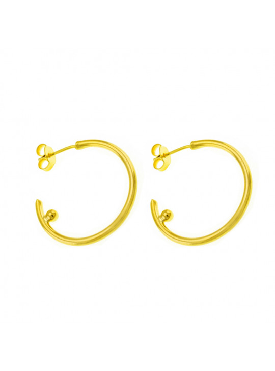 Par Brincos Argola Banhado Em Ouro Amarelo 18 k - 1030045