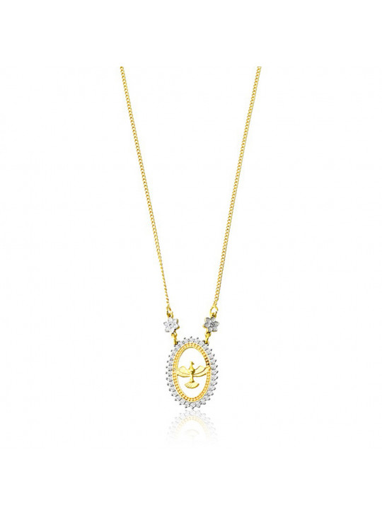 Gargantilha Pomba Paz Banhada em Ouro 18 K - 1061220