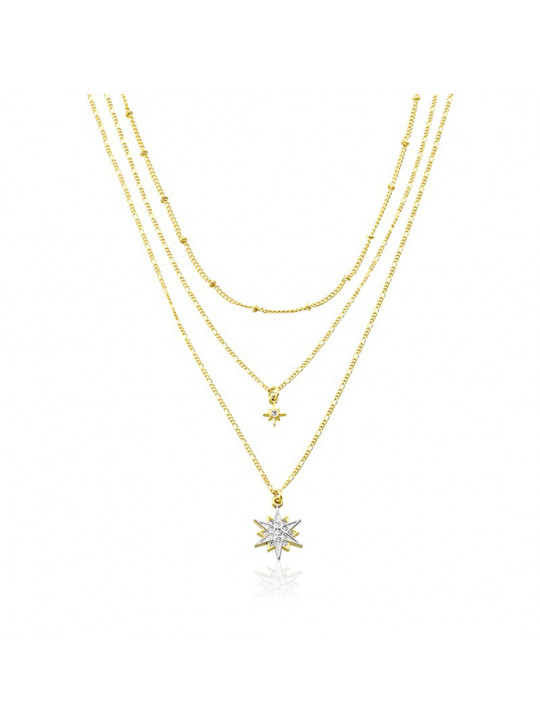 Gargantilha Trio Banhada em Ouro 18 K - 1061224