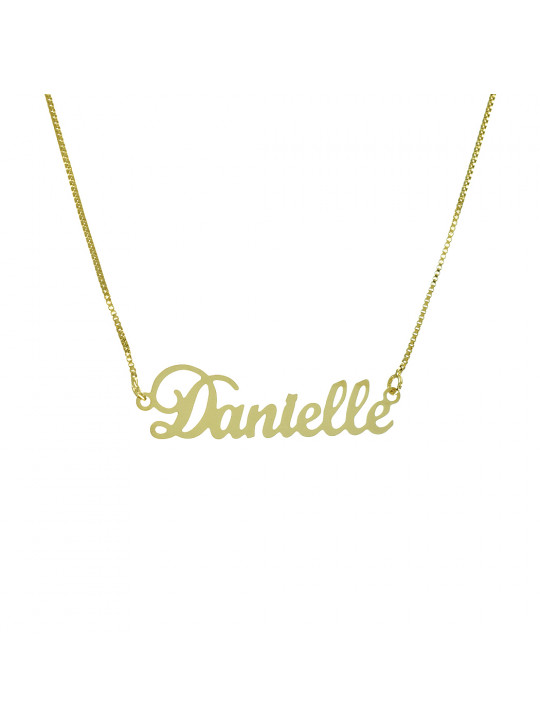 Colar com o nome Danielle Banhado em Ouro 18 Kilates - 1060321