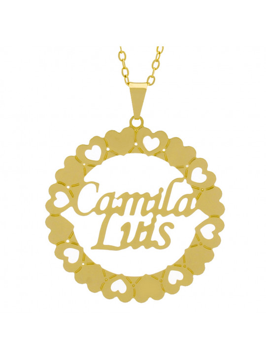 Gargantilha Pingente Mandala Manuscrito Camila Luis Banho Ouro Amarelo 18 K - 1061302 