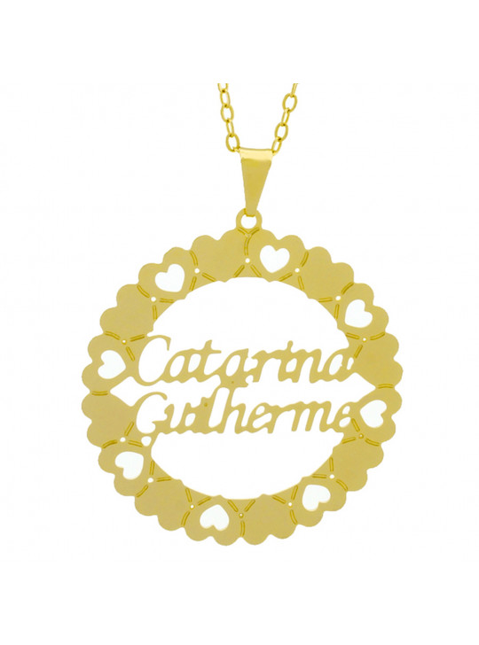 Gargantilha Pingente Mandala Manuscrito Catarina Guilherme Banho Ouro Amarelo 18 K - 1061305