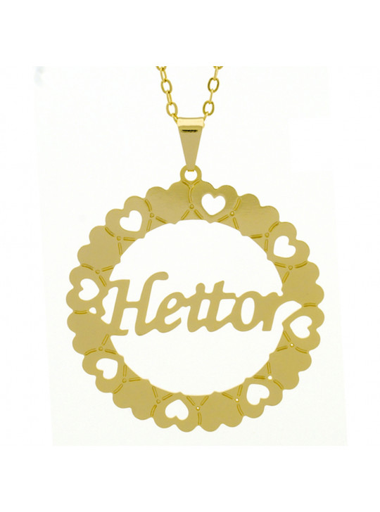Gargantilha Pingente Mandala Manuscrito HEITOR Banho Ouro Amarelo 18 K - 1061333