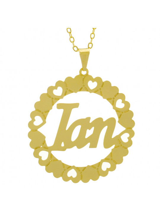 Gargantilha Pingente Mandala Manuscrito IAN Banho Ouro Amarelo 18 K - 1061335