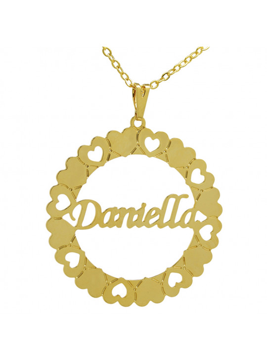 Gargantilha Pingente Mandala Manuscrito DANIELLA Banho Ouro 18 K - 1060075