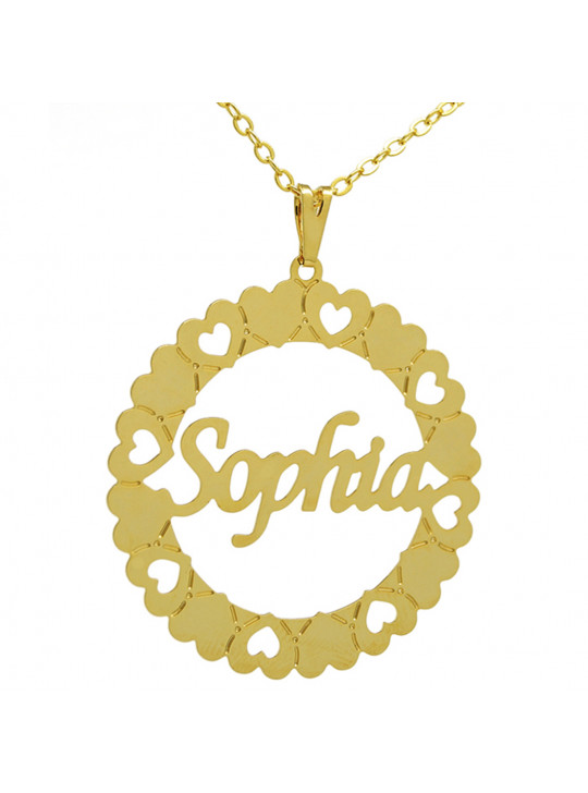 Gargantilha Pingente Mandala Manuscrito SOPHIA Banho Ouro 18 K - 1060113