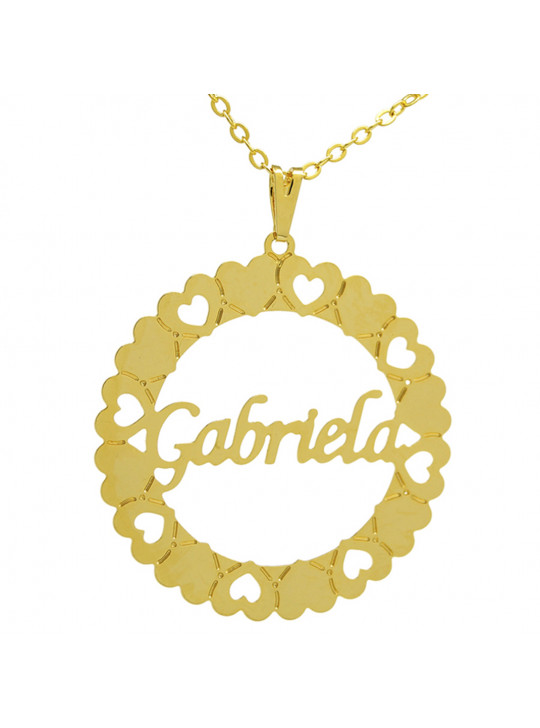 Gargantilha Pingente Mandala Manuscrito GABRIELA Banho Ouro 18 K - 1060077