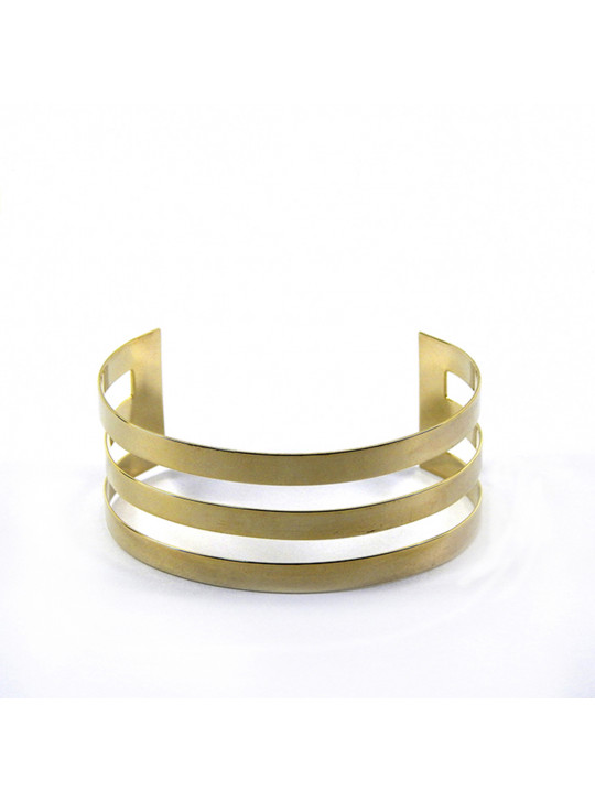 BRACELETE LISTRADO BANHADO EM OURO 18 KILATES - PUL10025