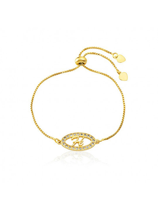 Pulseira Pingente "Fé" Banhada Em Ouro Amarelo 18 K - 1080018