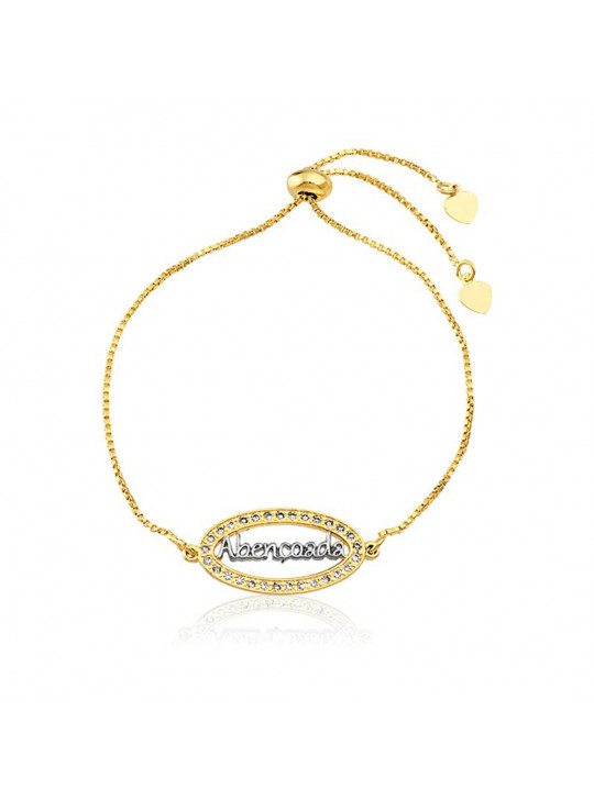 Pulseira Pingente "Abençoada" Horus Import Banhada Em Ouro Amarelo 18 K - 1080016