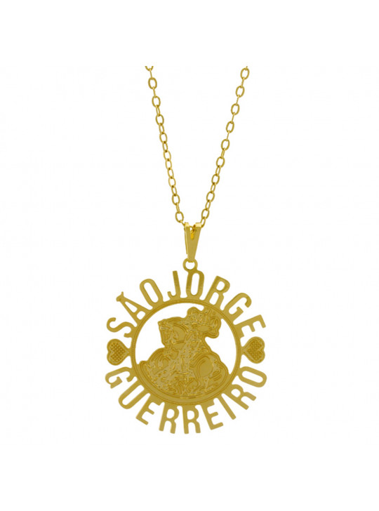 Gargantilha Pingente São Jorge Banhada Ouro Amarelo 18 K - 1060148