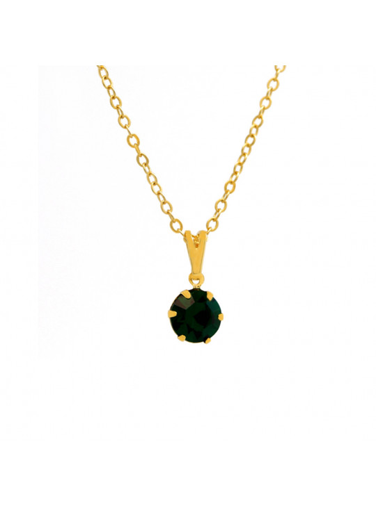 Gargantilha Ponto De Luz Verde Esmeralda Banhada Ouro 18 K - 1060153