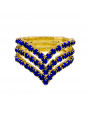 Anel Horus Import Azul Safira Triplo Banhado Ouro Amarelo 18 K - 1010102