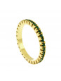 Aliança Aparador Horus Import Cravejada Strass Verde Esmeralda Banhada Ouro Amarelo 18 K - 1010030