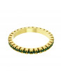 Aliança Aparador Horus Import Cravejada Strass Verde Esmeralda Banhada Ouro Amarelo 18 K - 1010030