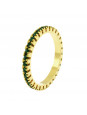 Aliança Aparador Horus Import Cravejada Strass Verde Esmeralda Banhada Ouro Amarelo 18 K - 1010030