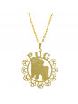 Gargantilha Horus Import Pug Banhada Ouro Amarelo 18 K 1060172