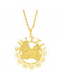 Gargantilha Horus Import Shitzu Banhada Ouro Amarelo 18 K 1060174
