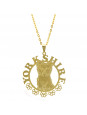 Gargantilha Horus Import Yorkishare Banhada Ouro Amarelo 18 K 1060176