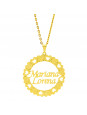 Gargantilha Mandala Horus Import Manuscrito Mariana Lorena Banho Ouro Amarelo 18 K - 1060202