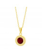 Gargantilha Horus Import Ponto Luz Eye Vermelho Rubi Banhada Ouro 18 K - 1061132