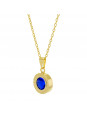 Gargantilha Horus Import Ponto Luz Eye Azul Zafira Banhada Ouro 18 K - 1061133