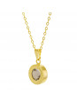 Gargantilha Horus Import Ponto Luz Eye Cristal Banhada Ouro 18 K - 1061136
