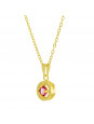 Gargantilha Horus Import Ponto Luz Medal Rosa Banhada Ouro 18 K - 1061147