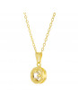 Gargantilha Horus Import Ponto Luz Medal Cristal Banhada Ouro 18 K - 1061148