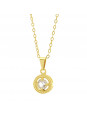 Gargantilha Horus Import Ponto Luz Medal Cristal Banhada Ouro 18 K - 1061148