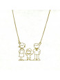 Colar Família Feliz Casal Filho Banho Ouro 18K - 1061177