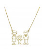 Colar Família Feliz Casal Filho Banho Ouro 18K - 1061177