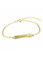 Pulseira Feminina Nome David Banhada Ouro 18K -1080047