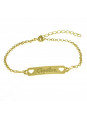 Pulseira Feminina Nome Agatha Banhada Ouro 18K -1080056